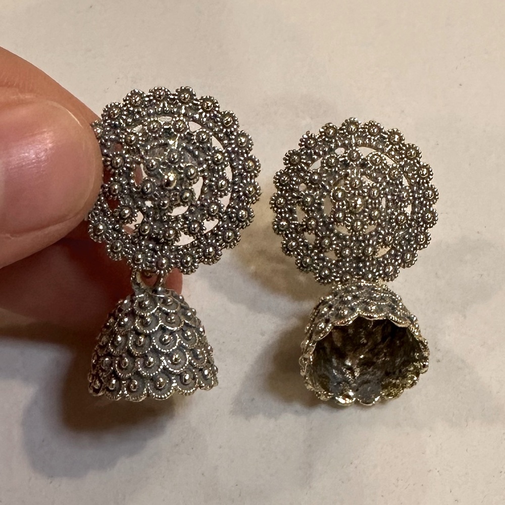 Elegant Silver Jhumka Earrings